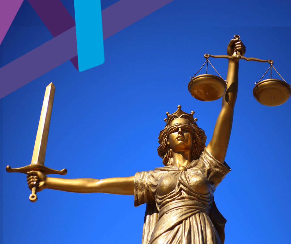 Blue background, in the centre is the gold coloured
